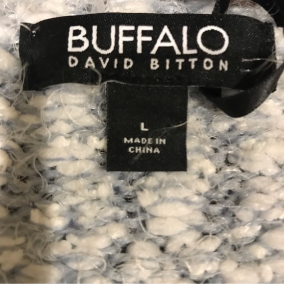 NWT Soft Delicate Knit Sweater by Buffalo David Bitton - Large - Gray & White - Picture 6 of 14